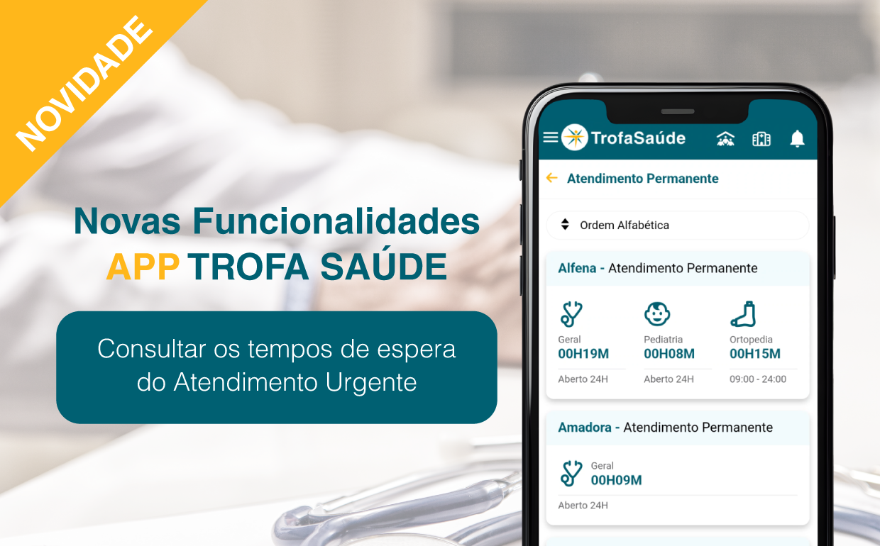 NOVIDADE: Tempos de espera do Atendimento Urgente já disponível na APP Trofa Saúde
